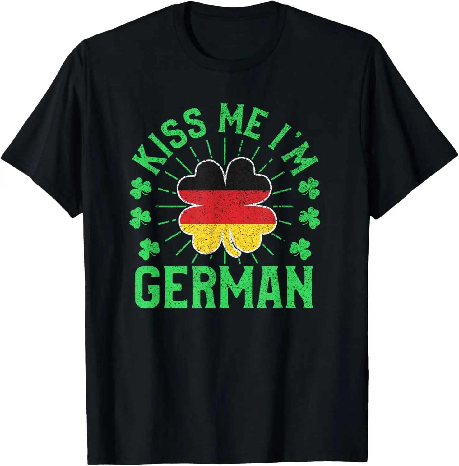 

Kiss Me I'm German Germany Flag Shamrock St Patrick's Day T-Shirt