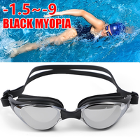 -1.0~-9.0 Swimming Glasses Myopia Anti Fog Professional Adults Prescription Waterproof Swim Pool Eyewear Optical Diving Goggles