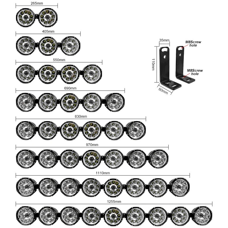 

32" 42" 52inch Round LED Car Headlight Modular Light Bar Combo Offroad Driving Lights 4x4 SUV UTV ATV Working Light for Jeep Car