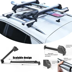 2PCS-Pack Ski And Snowboard Roof Rack Car Rack Carrier Ski Car Rack Snowboard Roof Carrier Aluminum Alloy Ski Roof Carrier