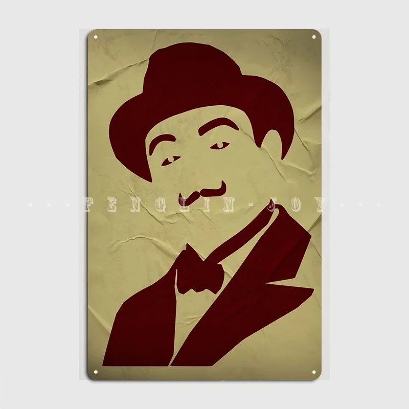 Hercule Poirot Metal Plaque Poster Club Party Mural Designing Garage Decoration Tin Sign Posters