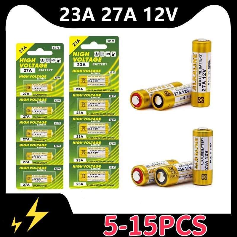 بطارية قلوية لجرس الباب بجهاز التحكم عن بعد ، لعبة كهربائية ، 27A ، 23A ، 12V ، 23GA ، A23S ، E23A ، EL12 ، MN21 ، V23GA ، GP23A ، MS21 ، LRV08 ، جديد