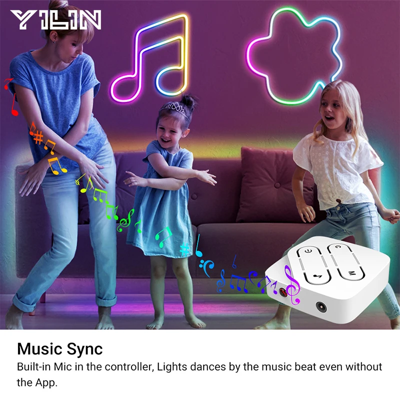 RGBIC Neon Light with WIFI Neon Rope Light DIY Light Bar APP Control Music Sync TV Backlight Game Living Room Bedroom Decoration