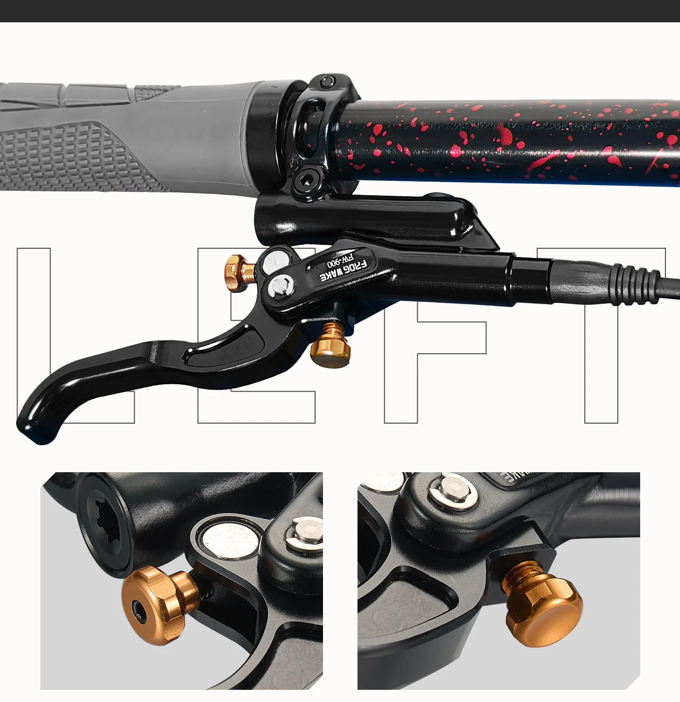 FROG WAKE FW900 MTB Hydraulische Scheibenbremse 4 Kolben 950/1650mm Vorne und Hinten Passend für Shimano Surron MAGURA Fahrrad-Bremsen-Kit – Detail 16