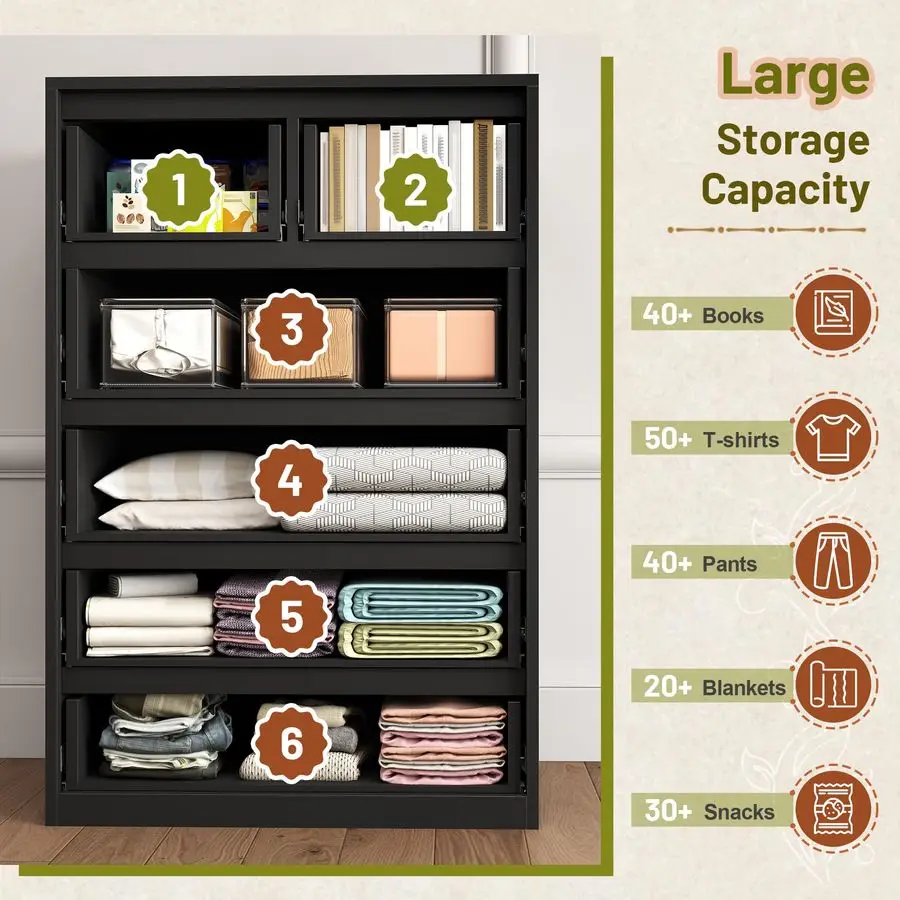 침실용 서랍장, 침실, 복도용 높은 검정색 서랍장, 모던 43.2 높이 X 27.6 너비 X 15.6 깊이