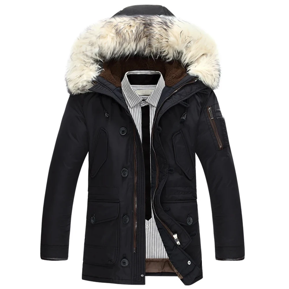 New brand winter jacket men 90% white duck down jacket thick keep warm men down jacket fur collar hooded down jackets coat male