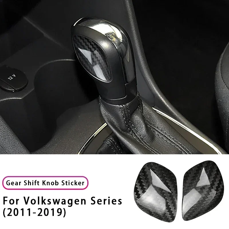 Complete Carbon Fiber Gear Shift Knob Sticker Cover For VW Touareg Passat Variant GTE Variant Beetle Sharan 2011-2019