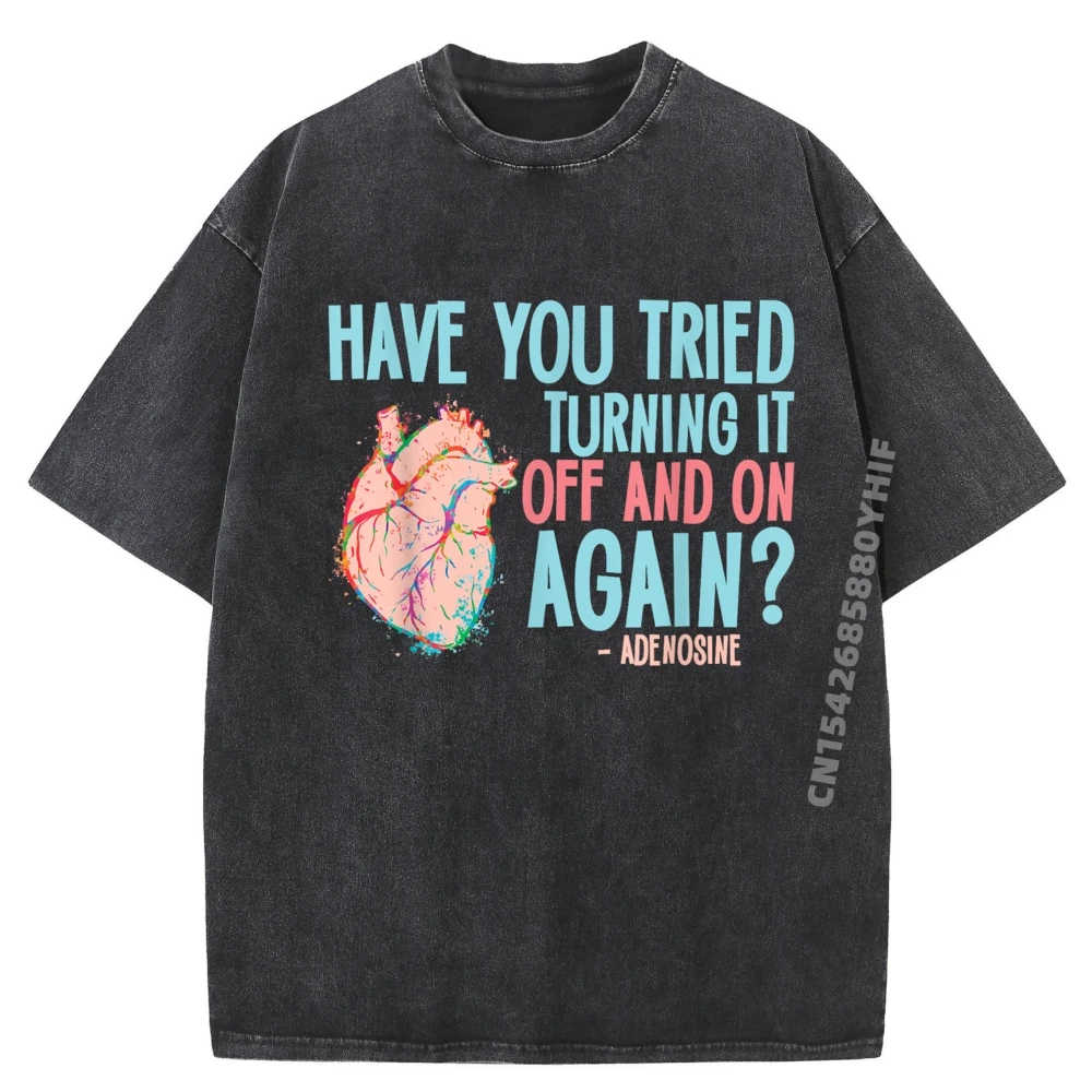 

Discount Turn it off and on Gift Men T-shirt Streetwear Luxury Designer Women's Tops & Tees Fashion Washed T Shirt