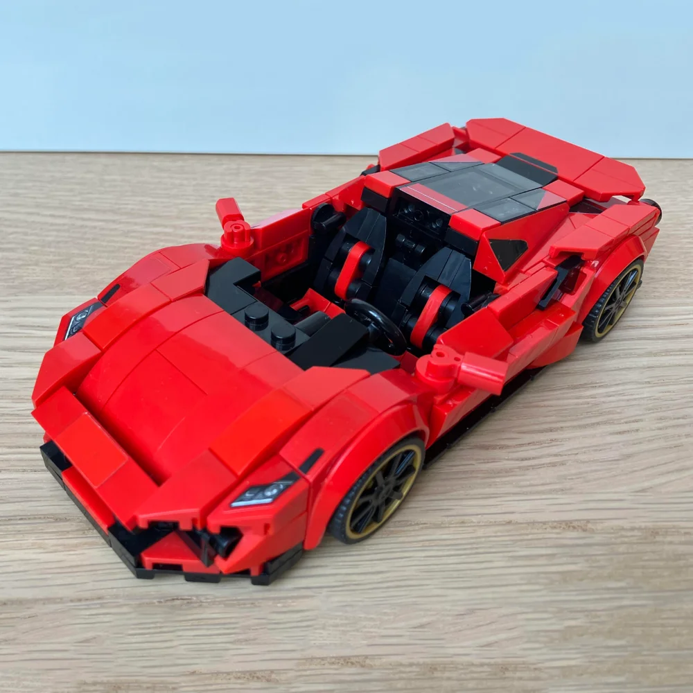 PolaDeer MOC Champion DIY 488 Pista City Garage Mobil Sport Blok Bangunan Model Perakitan Mainan Bata Hadiah Ulang Tahun Anak-anak