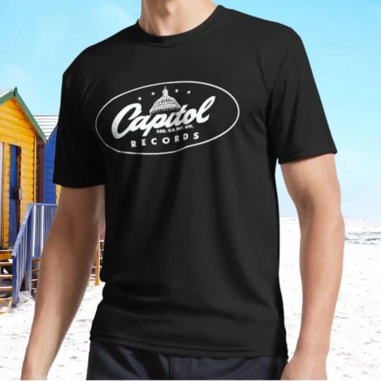 New Capitol Label Active T Shirt Funny Size S 5XL Image 1 of 3 vintage Washed Versatile Comfortable Stylish graphic Slightly