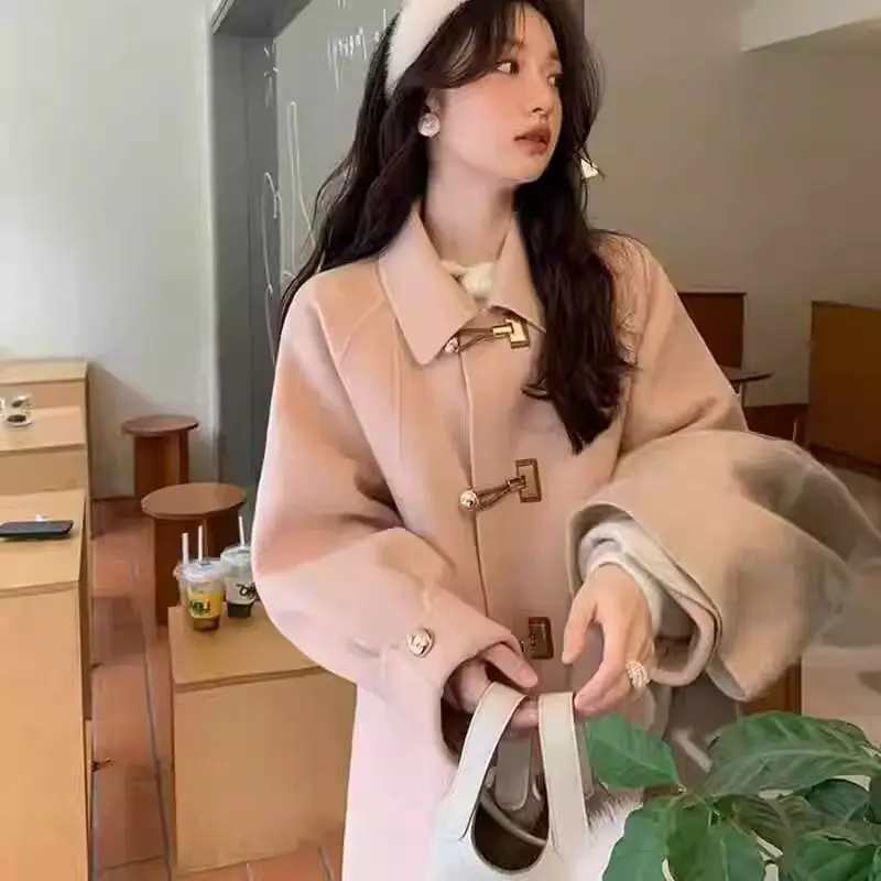 

Premium Wool Coat Women's 2025 Fall Winter Oversized Toggle Button Tweed Jacket