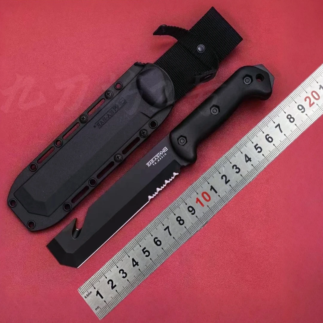 

Us (BK-3) 1095 High carbon steel Tactical Knife +Kydex sheath, High hardness jungle hunting knife, Survival knife