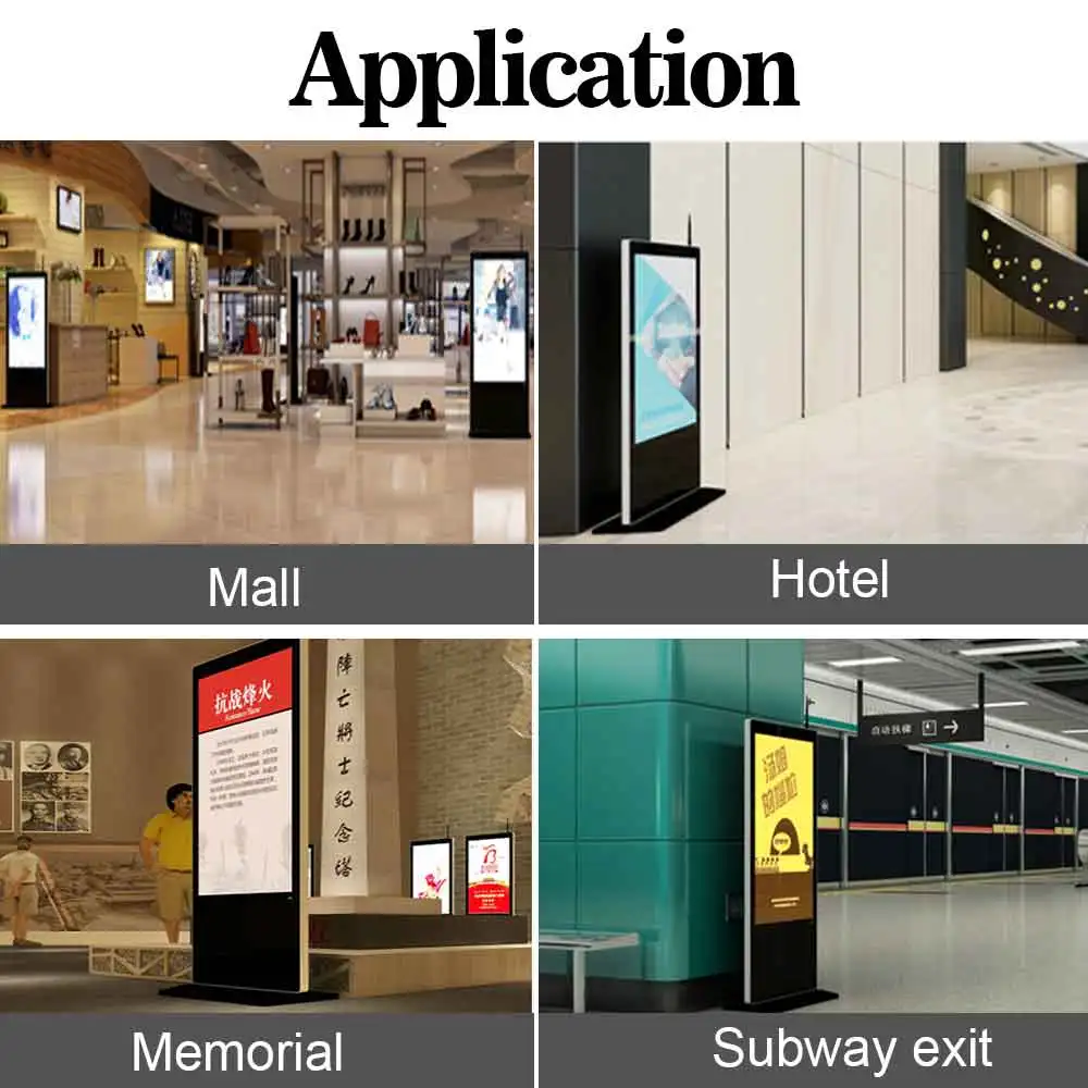 VETO LCD الطابق الدائمة 32-86 بوصة أندرويد فيديو LCD مشغل الإعلانات معدات داخلي الطوطم اللمس لافتات عرض رقمية