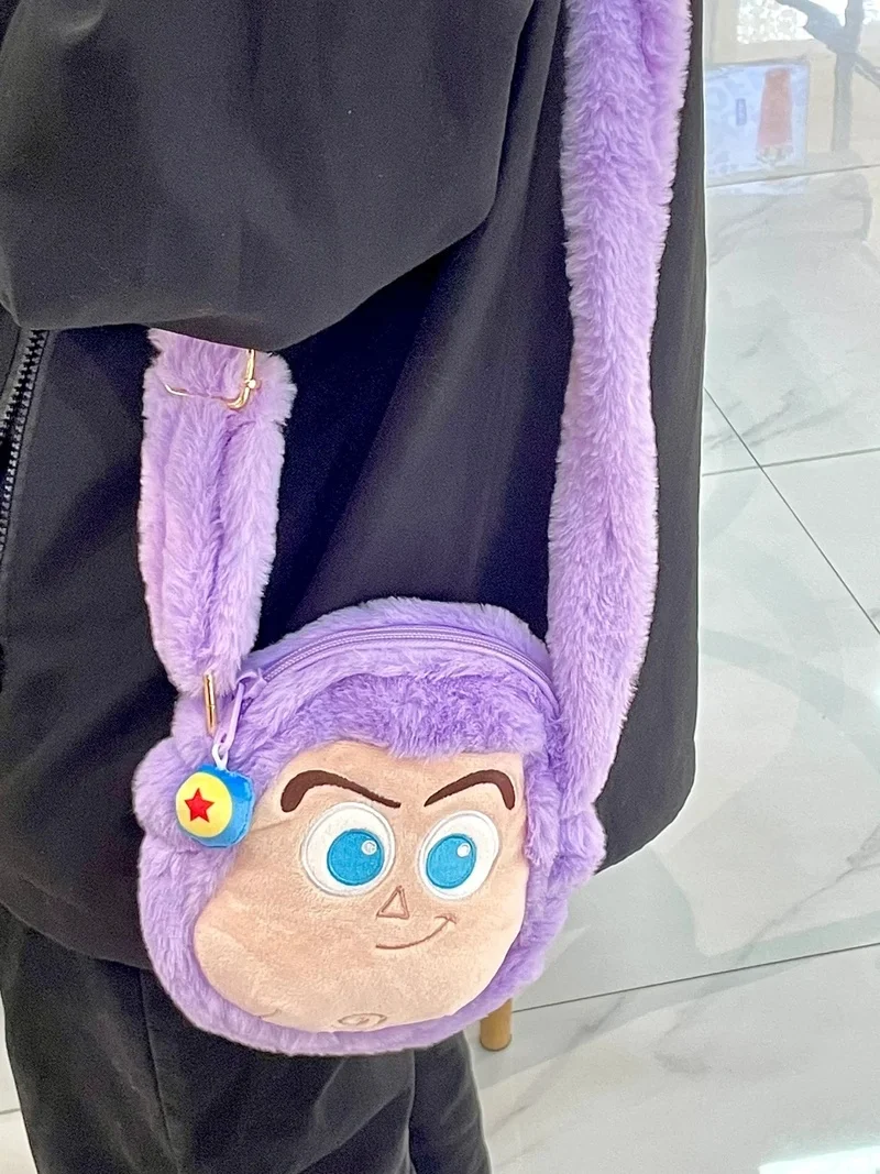 Potdemiel Disney Toy Story Buzz Lightyear Woody Women's Plush Shoulder Bag Cute Anime Cartoon Handbag Crossbody Bag Toys Gifts