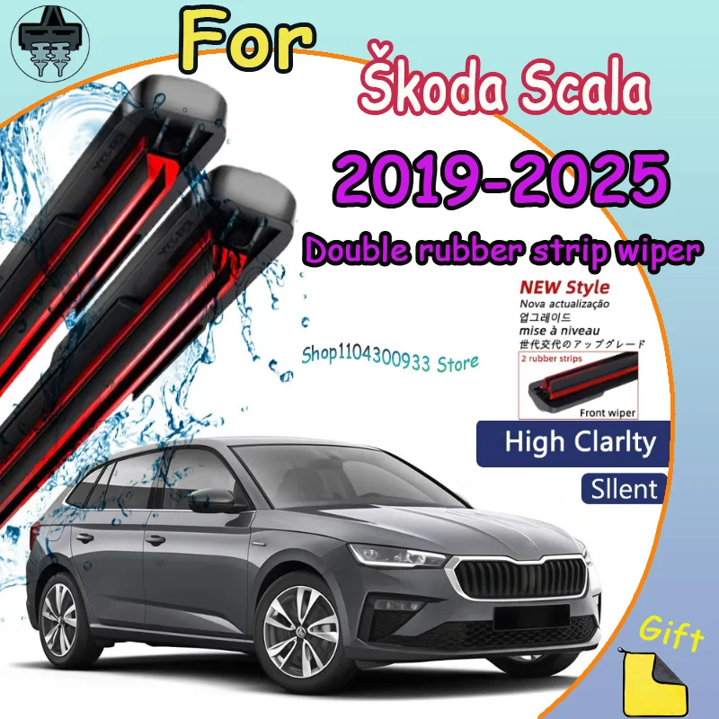 

2PCS Windshield Wiper Blades All-Weather For Skoda Scala 2019-2025 Premium Rubber Front Wiper Blades Exact Fit