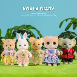 8PCS Koala Diary Original Doll Simulation Small Animal Model Miniature Scene Decoration Children's Play Home Doll Birthday Gift