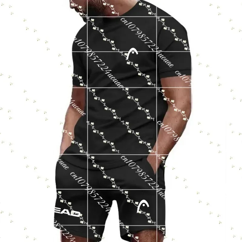 

2024 Men's Breathable Tennis Sportswear Summer Outdoor Sports Badminton Training Clothes Loose Running T-Shirt Short Sleeve Suit