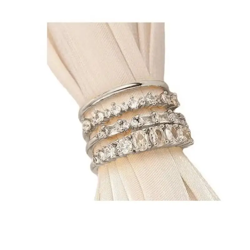 

Light luxury high-end geometric ring, ladies' shiny fashionss rings, four piece set, engagement and wedding style