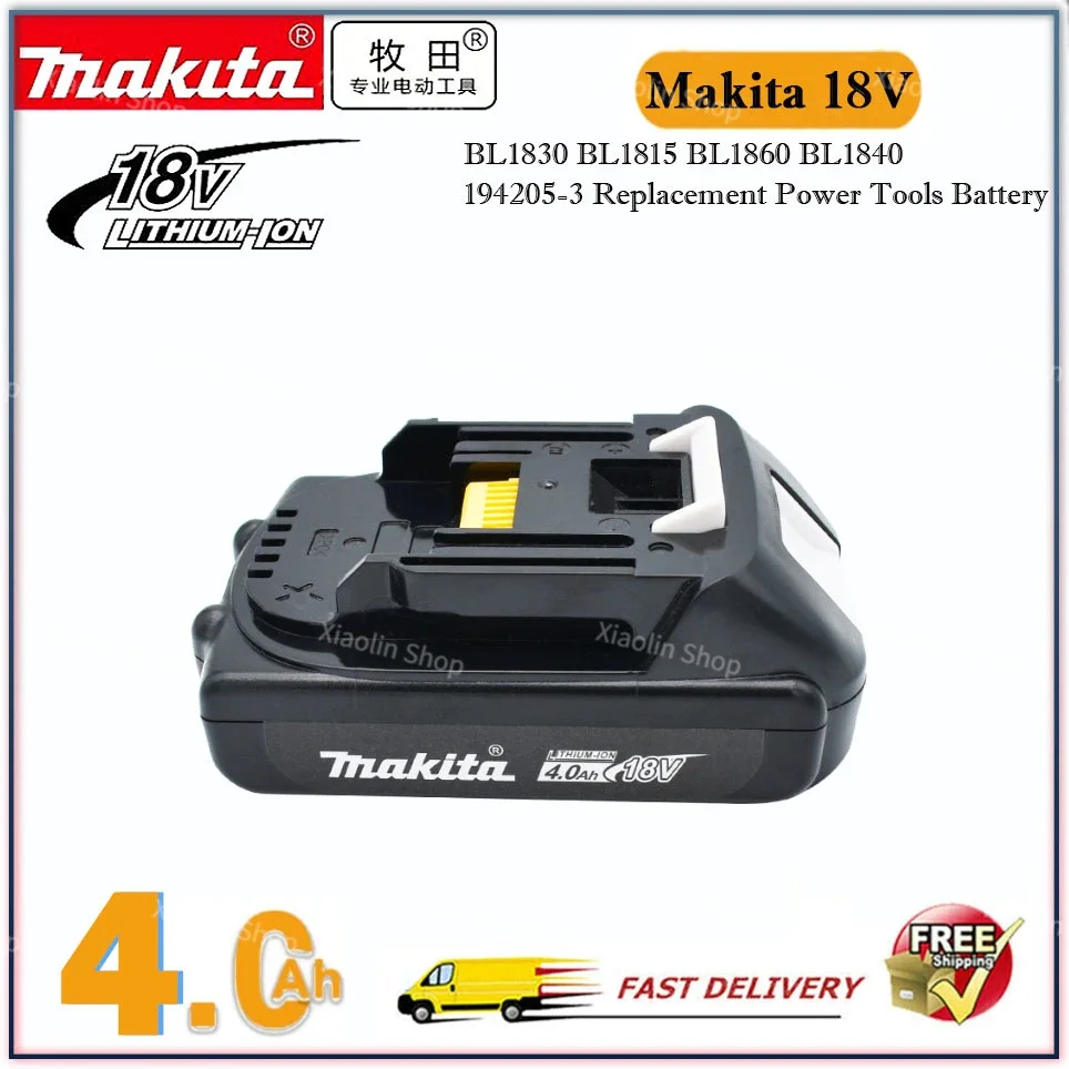 

Makita Rechargeable 18V 4.0Ah Li-Ion Battery For Makita BL1830 BL1815 BL1860 BL1840 194205-3 Replacement Power Tools Battery