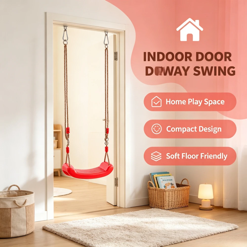 Indoor Doorway Swing | Home Sensory Play Seat with Adjustable Ropes — No-Drill Hanging Swing for Door Frame & Compact Play Area