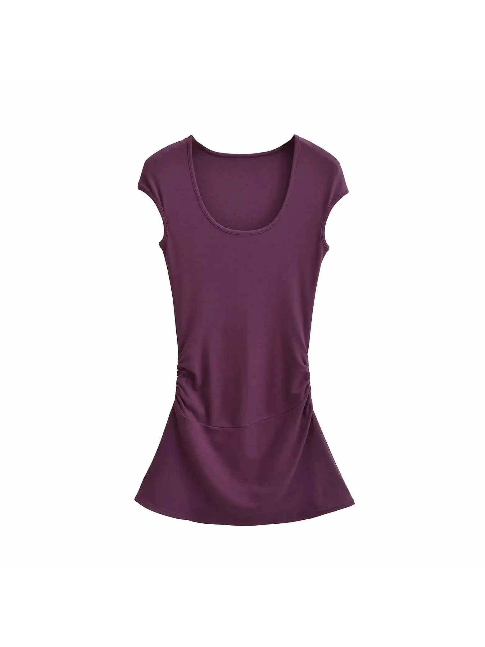 Robe Sexy à manches courtes et col en U pour femmes, élégante, Style désir pur, ligne a, taille cintrée, t-shirt court, Mini, été, J4Q0