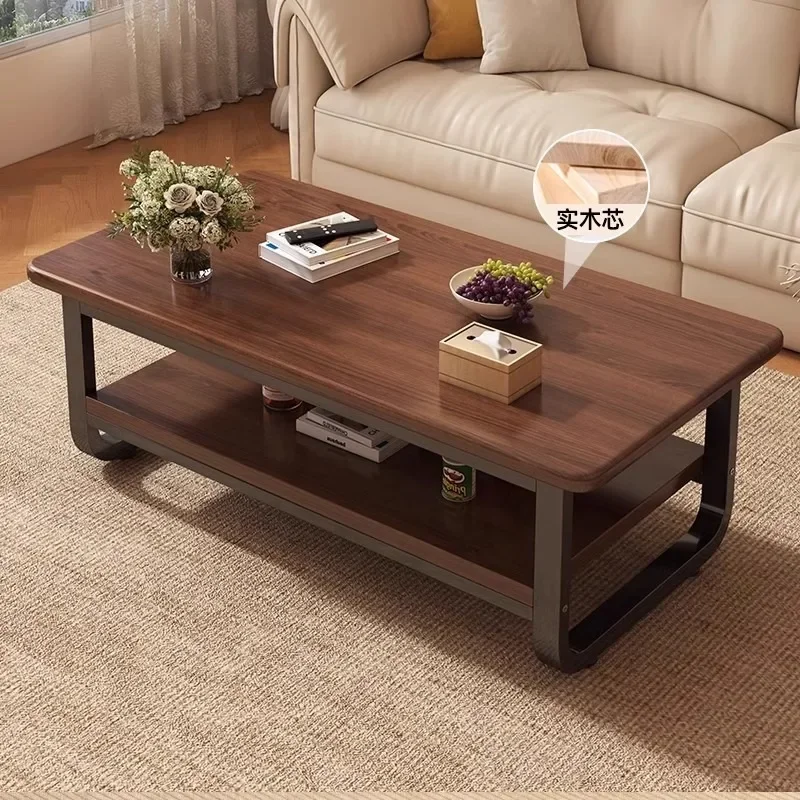 Solid wood core coffee table Small apartment office meeting guest tea table Simple modern living room Home simple square table