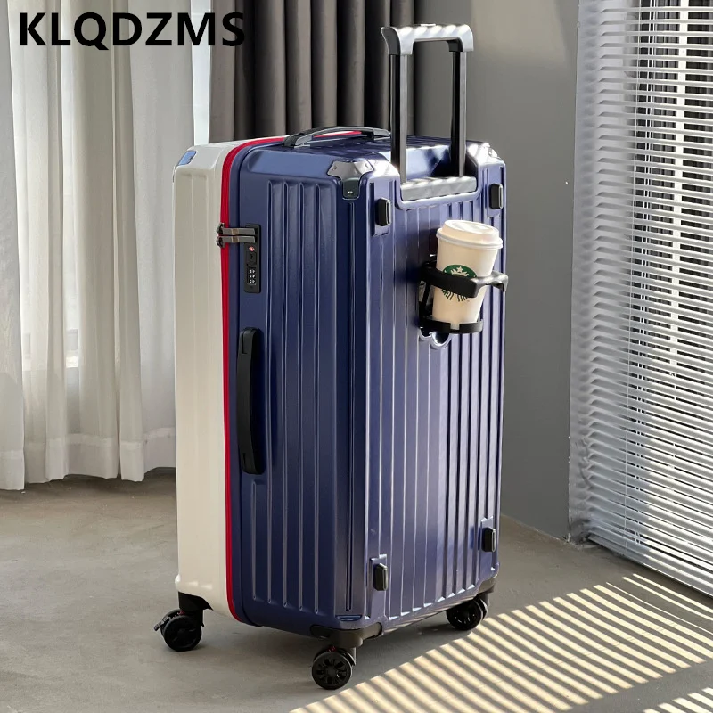 KLQDZMS 남성용 대용량 트롤리 케이스, 바퀴 롤링 수하물 탑승 상자, 20 인치, 22 인치, 24 인치, 26 인치, 28 인치, 30 인치, 32 인치, 34 인치, 36 인치, 신제품