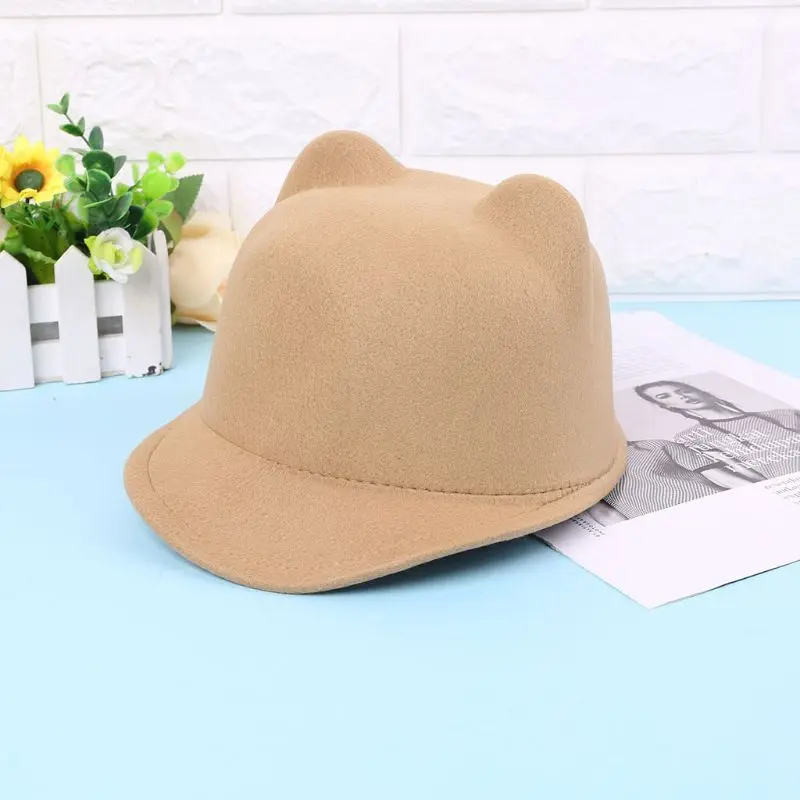 New Winter Women Girl Wolle Derby Devil süße für Katzenohren Bowler