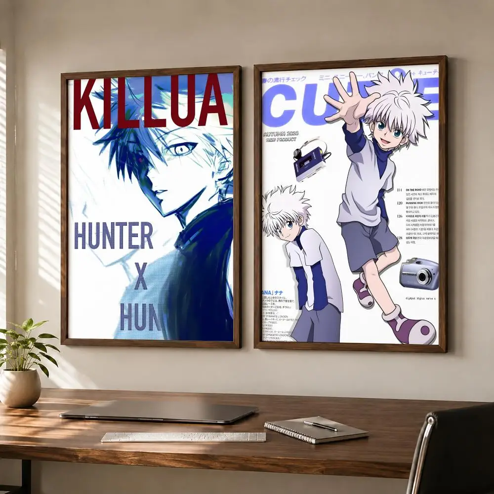 Anime Character Killua Poster Self-adhesive Waterproof Paper Sticker Art Coffee House Bar Room Wall Decor