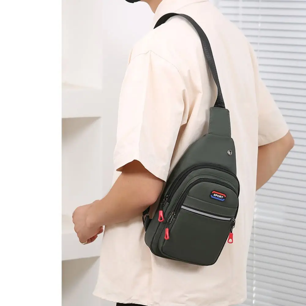 New Canvas Men Chest Bag Large Capacity Chest Pack Casual Sling Bag Sports Male Shoulder Bag Outdoor Crossbody Bag