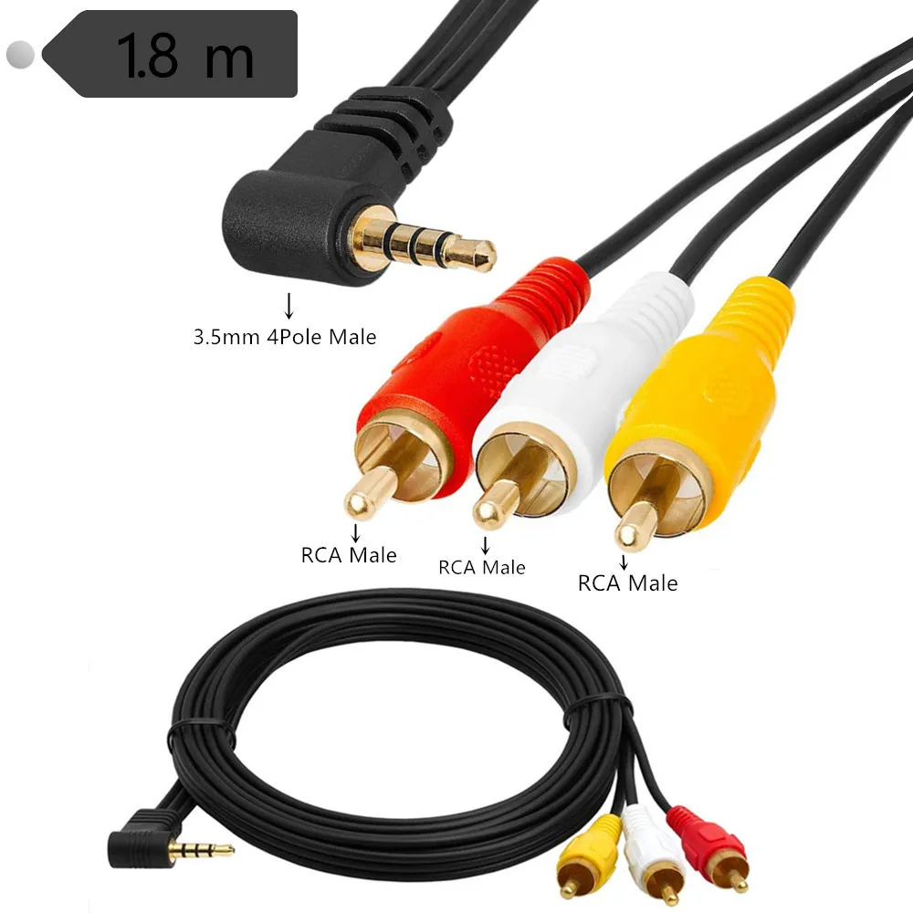 3.5mm to RCA Camcorder Handycam AV Audio Video Output Cable, 3.5mm 1/8