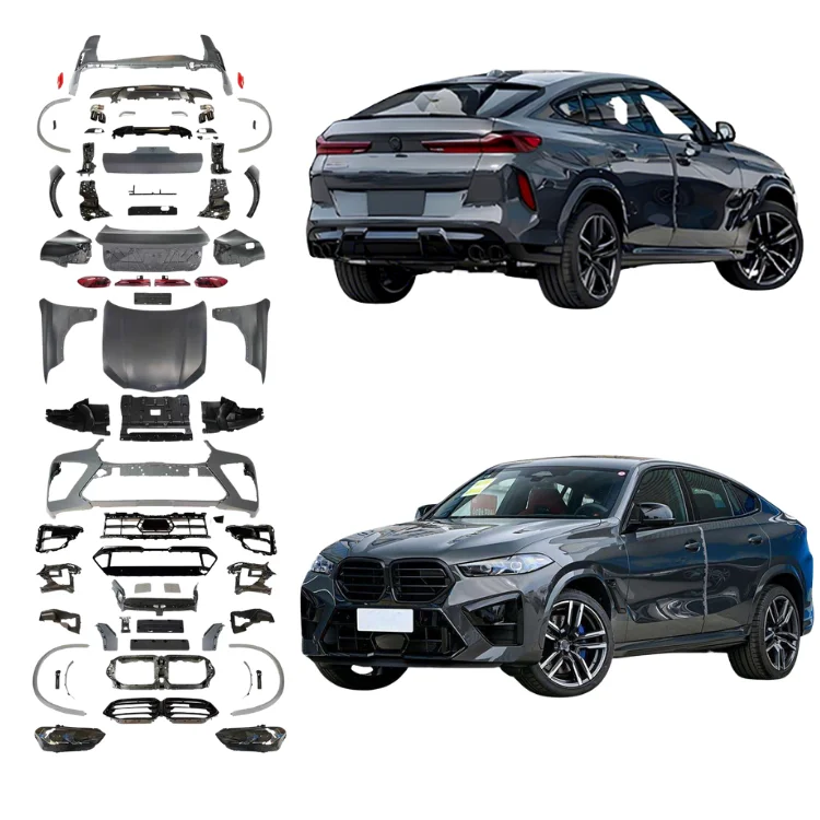 New Body Kit for  X6 E71 2006-2013 Upgrade to G06 LCI X6M F96 Front Bumper Assembly Middle Grille Fender Side Skirt Taillight