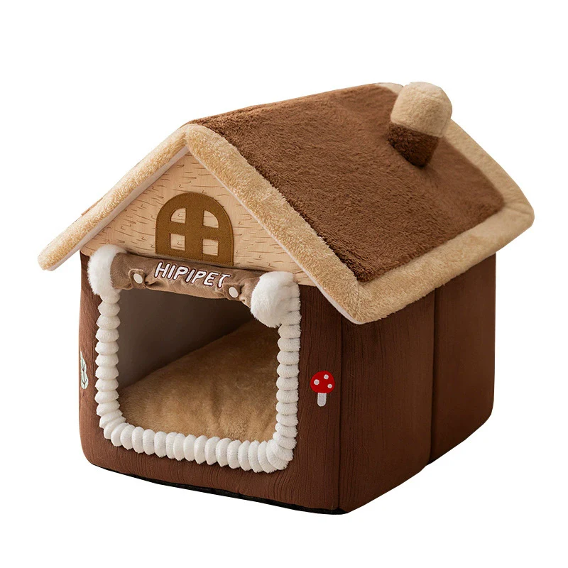 

Cute Cusion Kennels PP Cotton Fluffy Dogs Room Half-Closed Puppy Sleeping Nest Foldable Home Puppy Pet Products