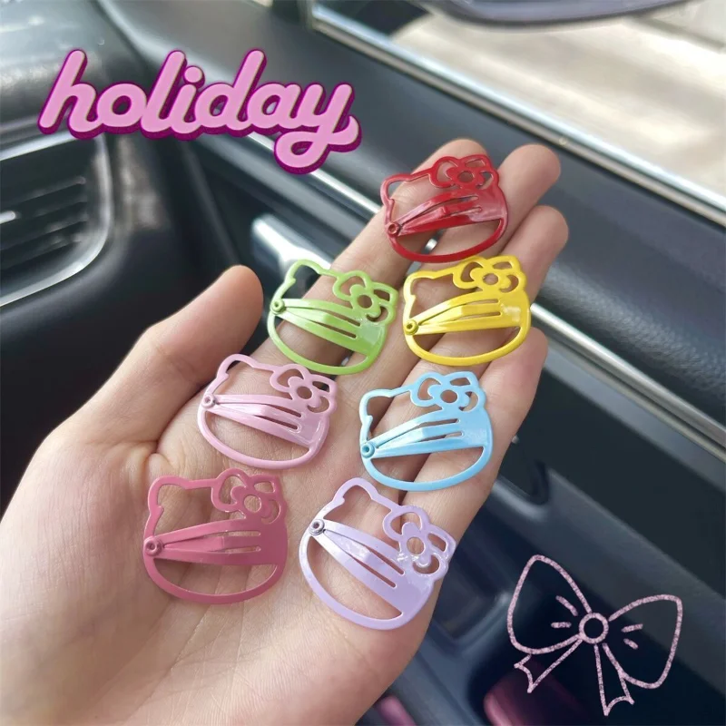 Hello Kitty Women Hairpin Kawaii Hair Clip Girl Hair Headdress Accessories Kids BB Clips Cute Matel Hairpins Hair Claws Gifts