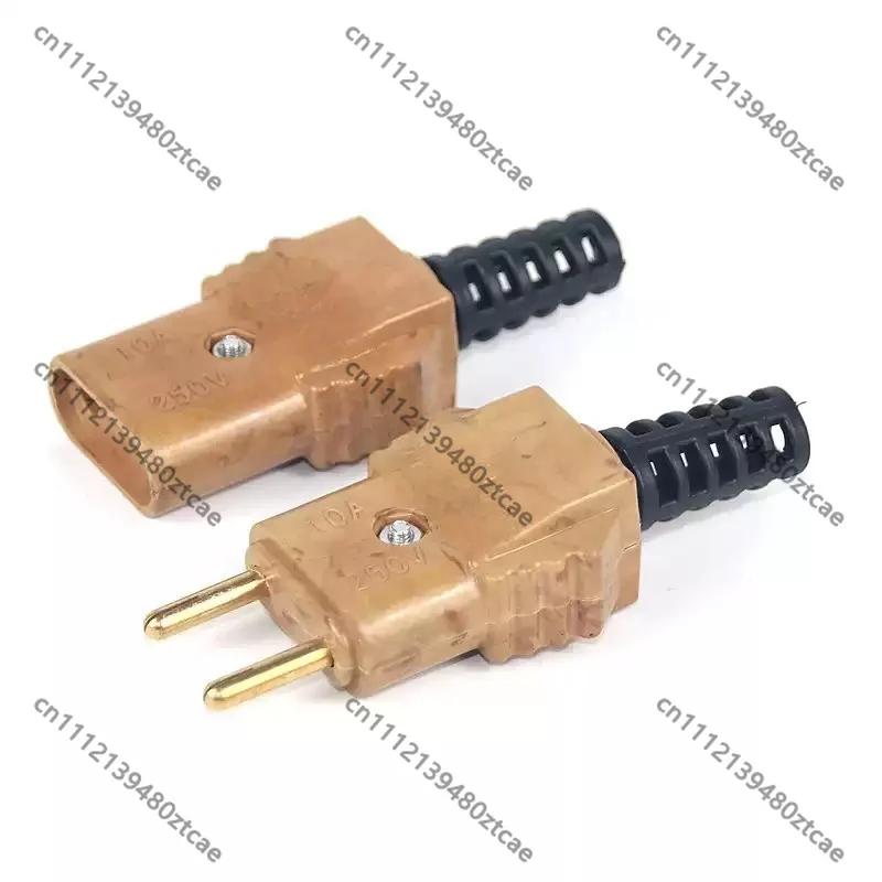 10A Copper Core Bakelite Plug Dual Screw Wiring Male Female Power Connector Straight Box High Grade