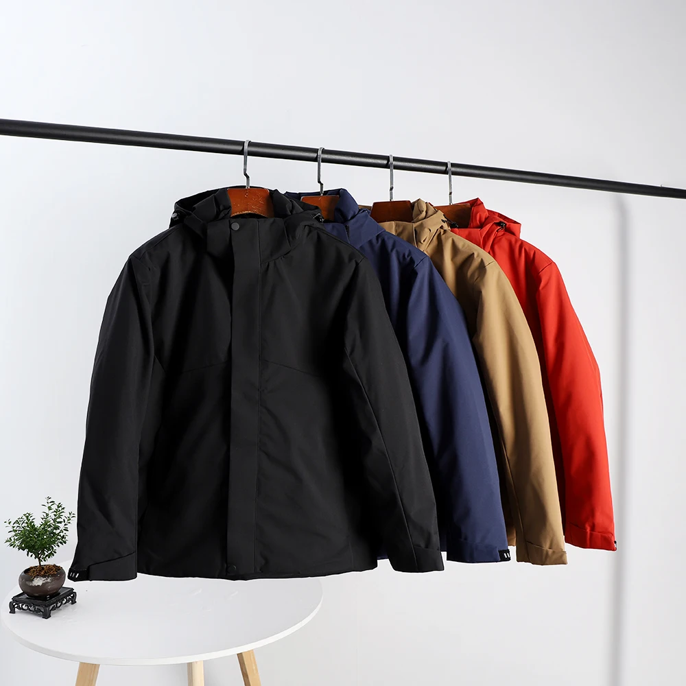 

Thiened Outdoor Casual Cotton Jaet for Men aphene Heat Storage Windproof Water Repellent Autumn Winter Hooded Warm Coat