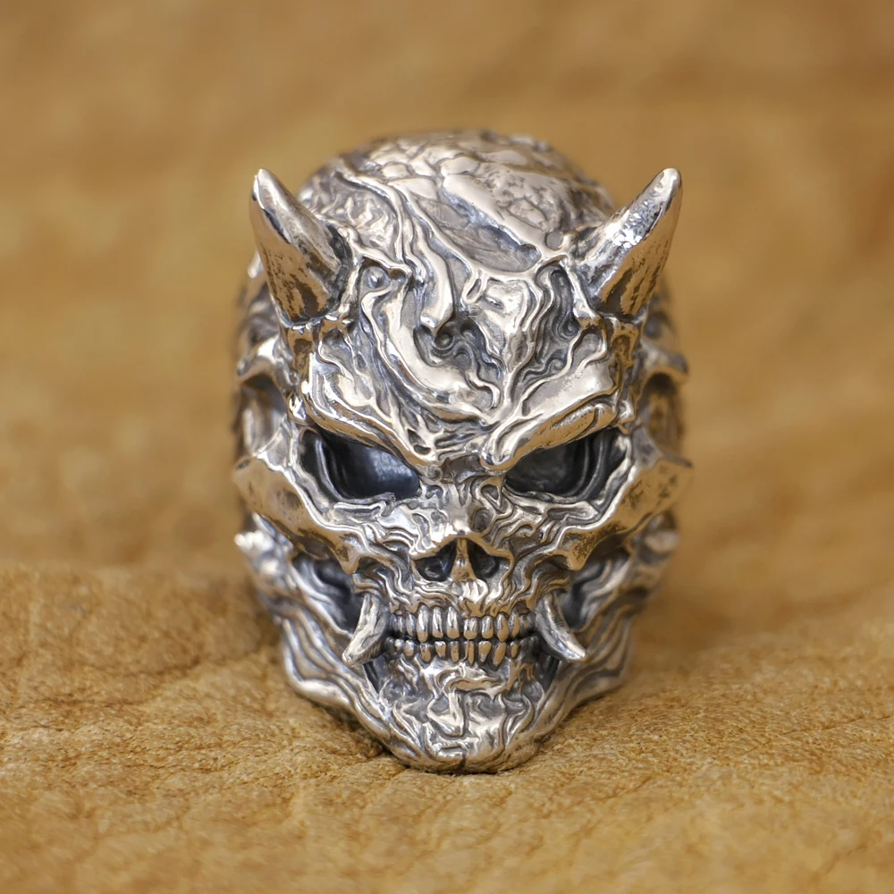 

Кольцо из стерлингового серебра 925 пробы Black Myth Jewelry Red Boy Punk Ring TA515, регулируемый размер US 8~15