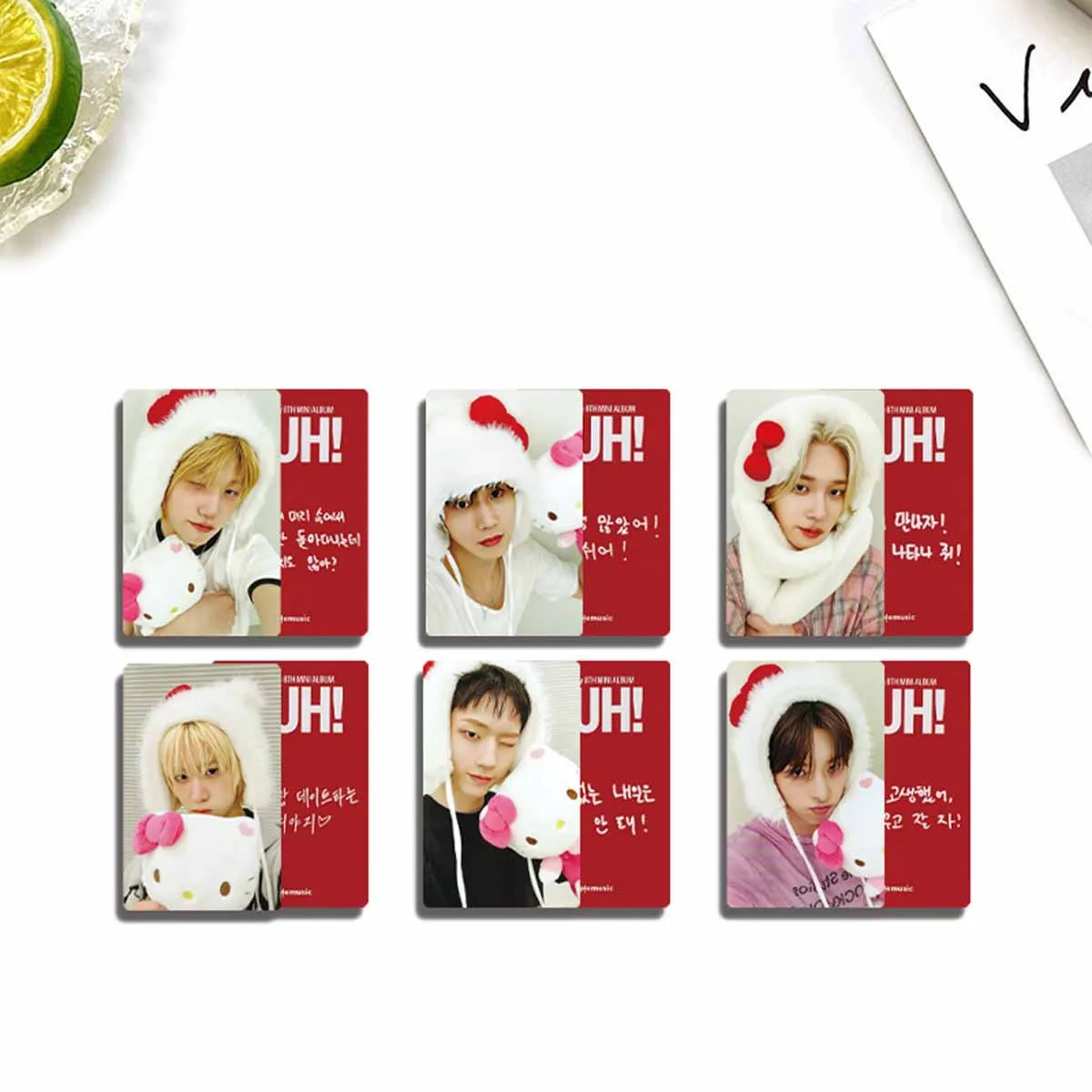 6/12Pcs/Set P1Harmony DUH Album AM FANSIGN Ver Selfie Cards SOUL INTAK JONGSEOB THEO Fashion Photocard Fans Collectible Postcard