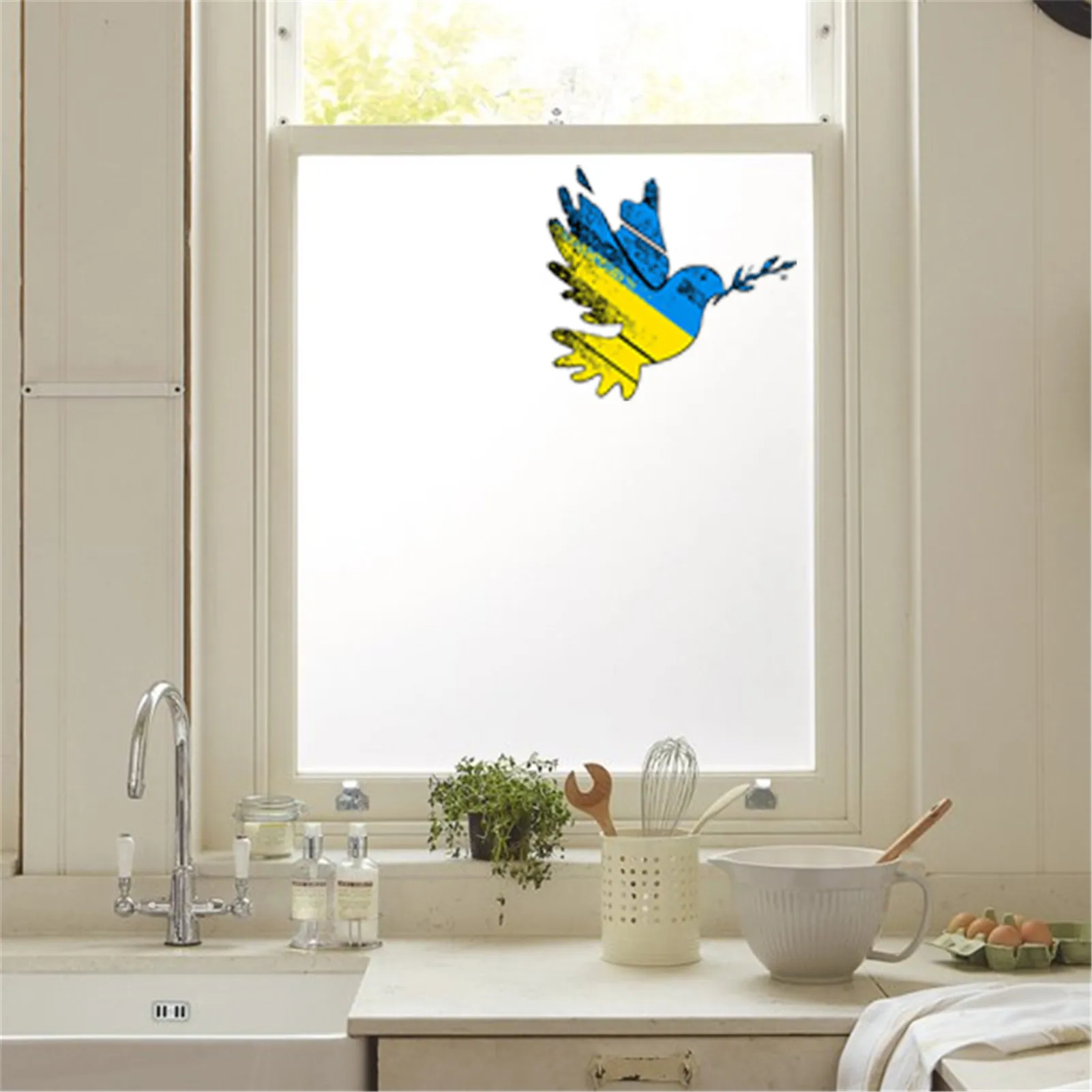 Dove Peace To Ukraine Sticker Innovative PVC Stickers Peace Symbol Dove With Olive Yellow Blue Colored Decals For Car Truck