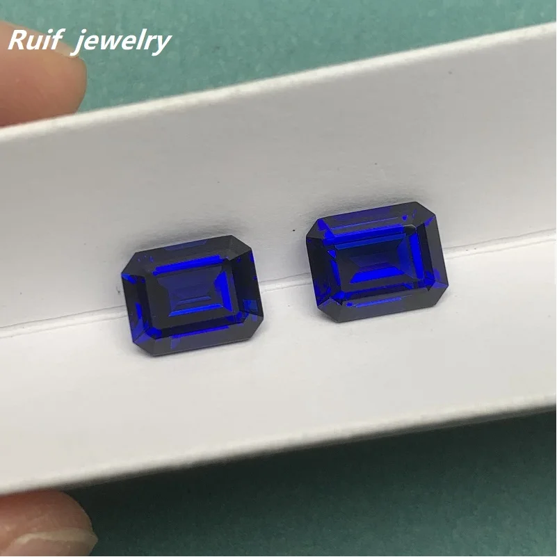 

Ruif Brilliant Royal Blue Emerald Cut Lab Grown Sapphire Gemstone for Fine Jewelry Making