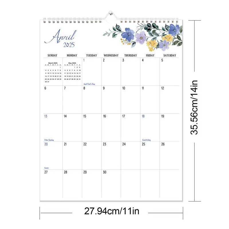 تقويم الحائط الشهري 2025-2026 14X11 في أجندة مكتبية /رزنامة مكتبية يناير 2025 إلى يونيو 2026 مخطط ربط الورق السميك مع