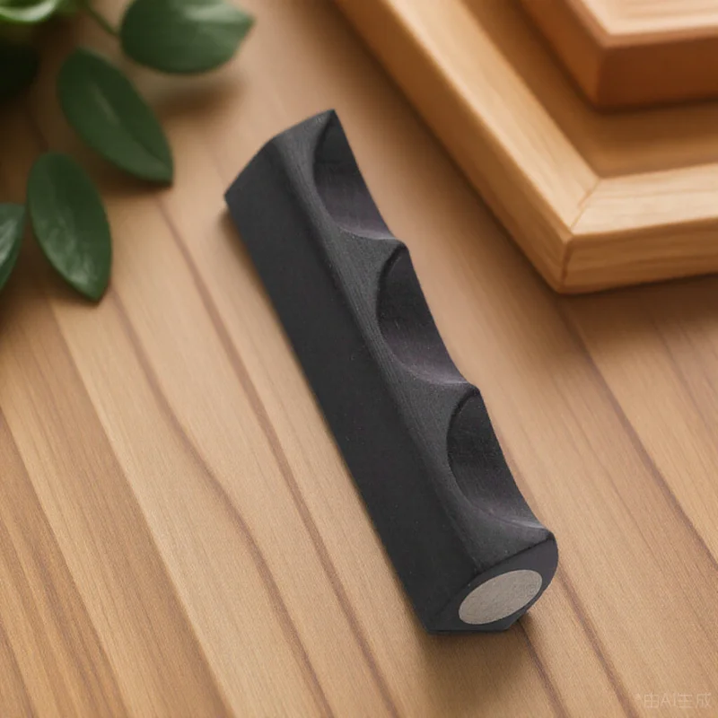 

Wooden Calligraphy Brush Holder with Copper Detail Multi-Functional Desk Organizer for Ink Pens Painting Tools Elegant Chinese