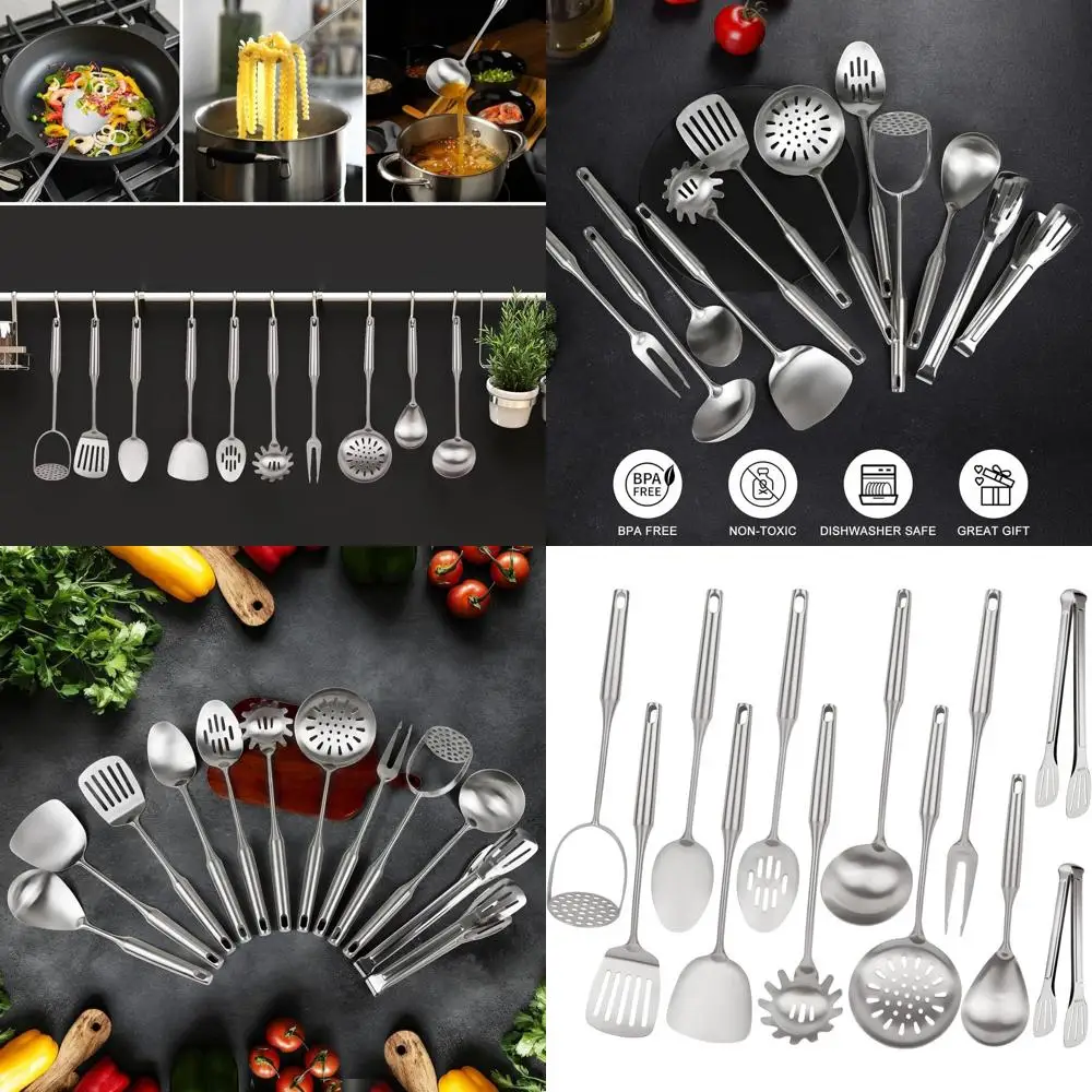 

Набор кухонной утвари из нержавеющей стали, 12 предметов, можно мыть в посудомоечной машине, термостойкий для любителей кулинарии