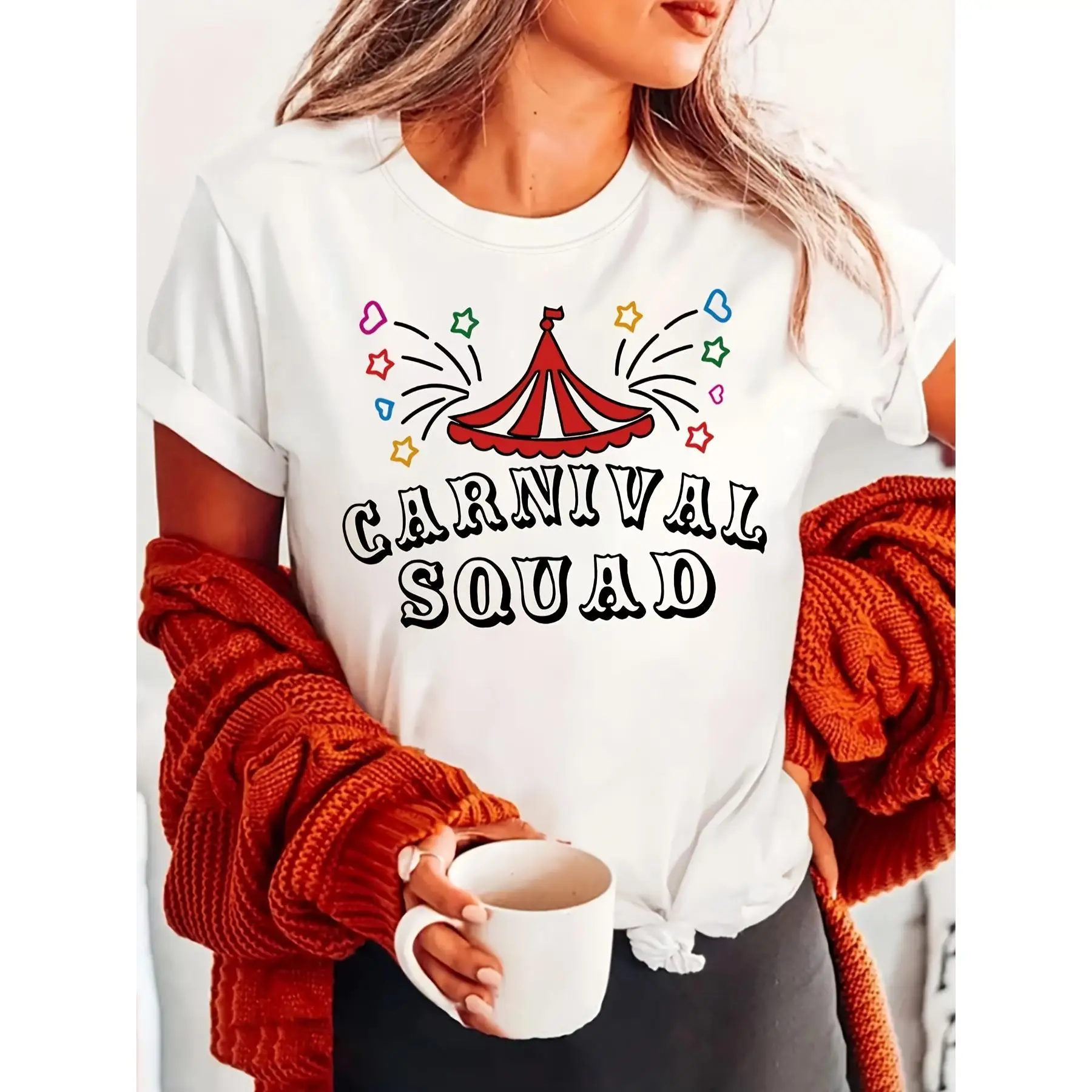 

Carnival Squad T Shirt Women Men Circus Team Party Graphic Tee Funny Vacation Holiday Outfit Unisex Casual Tops