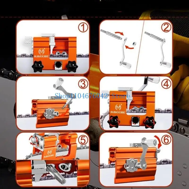 652F 5pcs Chainsaw Sharpening Stone Chain Sharpener Grinding Tool with Wrench