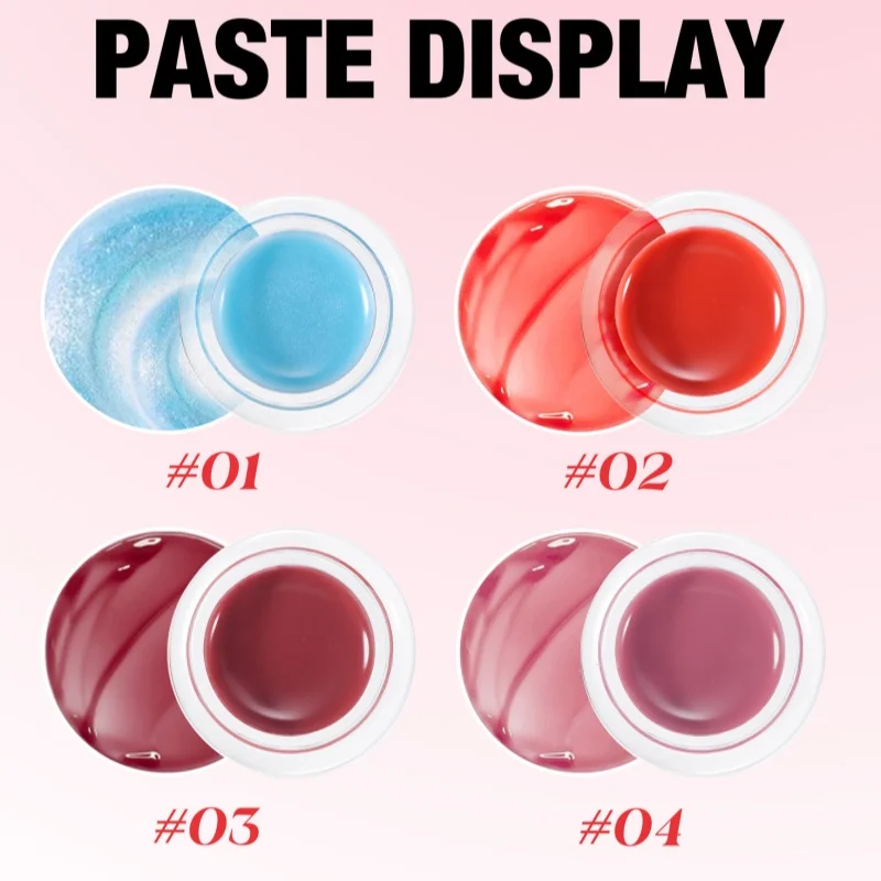 4-Farben-Jelly-Lipgloss – feuchtigkeitsspendender Spiegellanschluss mit Perlglanz, nicht klebende, aufpolsterbare Formel für saftiges, voluminöses Lippen-Make-up