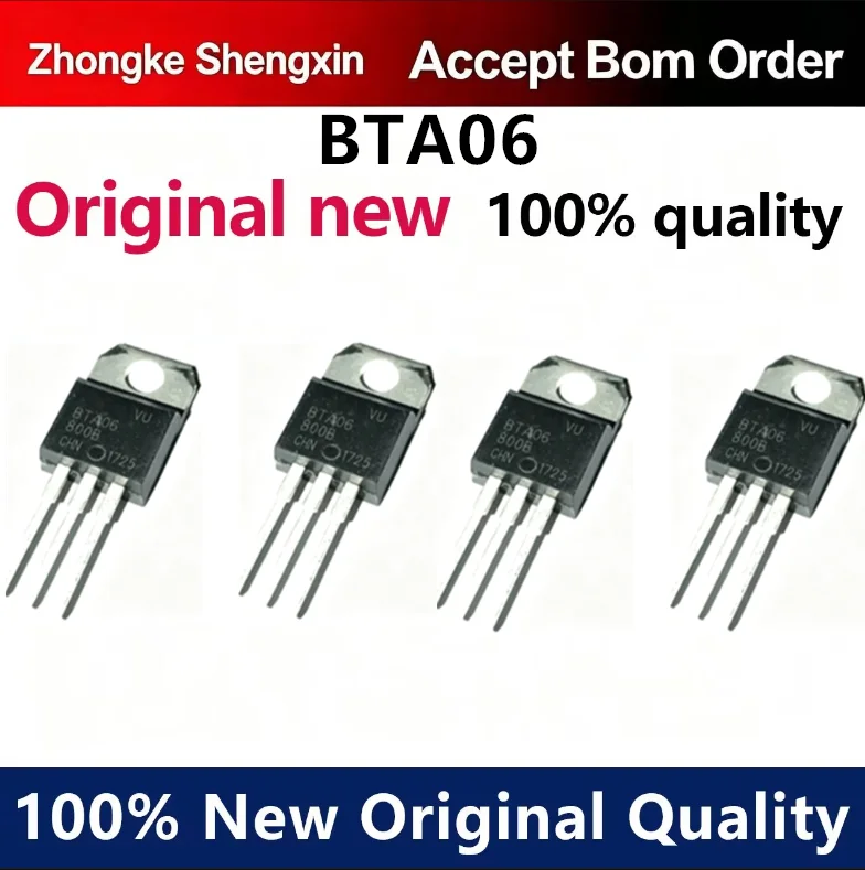 （5pcs）Brand new original BTA06-800B BTA06 bidirectional thyristor 6A 800V TO-220 transistor