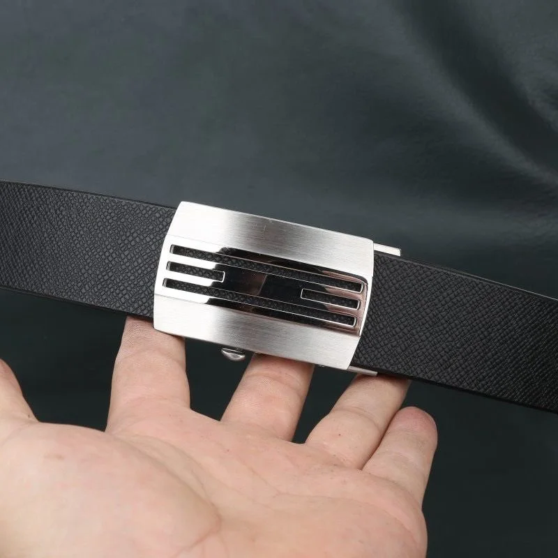 Hollow out men's palm patterned real cow belt, imported from Italy, with a top layer cowhide waist belt made of 304 stainless st
