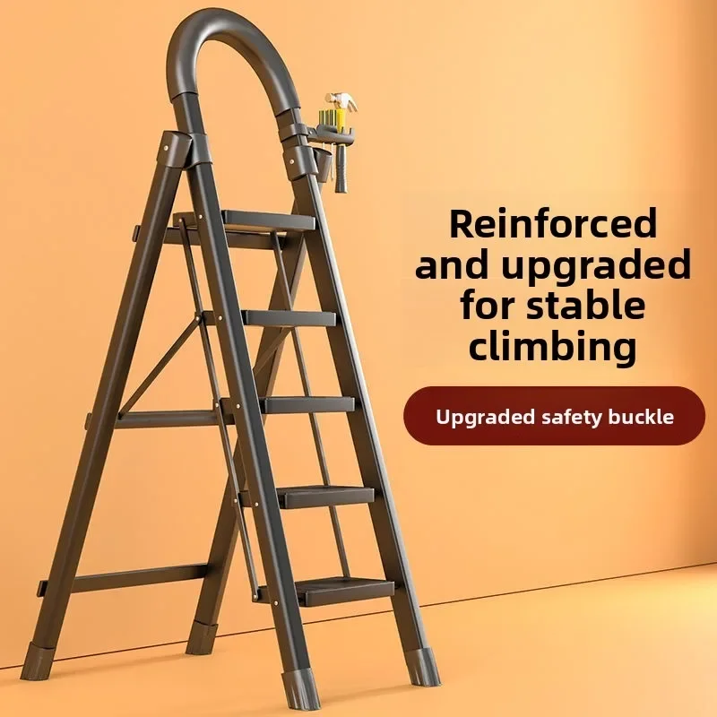 Versatile Household Folding Ladder Multi Purpose Safety Ladder Indoor Outdoor Narrow Steady Non Slip Compact Ladder Foldable