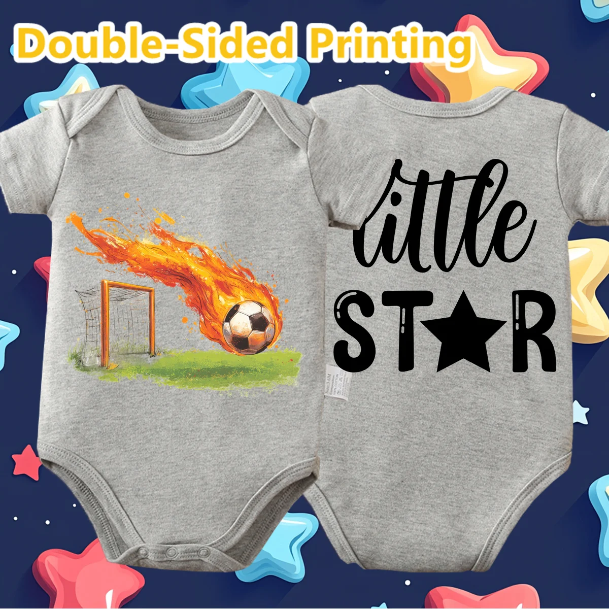 

100% Cotton Bodysuit Double-sided Cool Football Printing Comfortable Onesie Cloths for Baby Jumpsuit for 0 To 12 Months Newborn